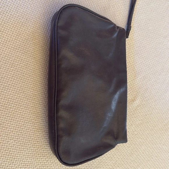 Vintage women’s clutch wristlet bag, 80s style shaped dark gray - Picture 9 of 12